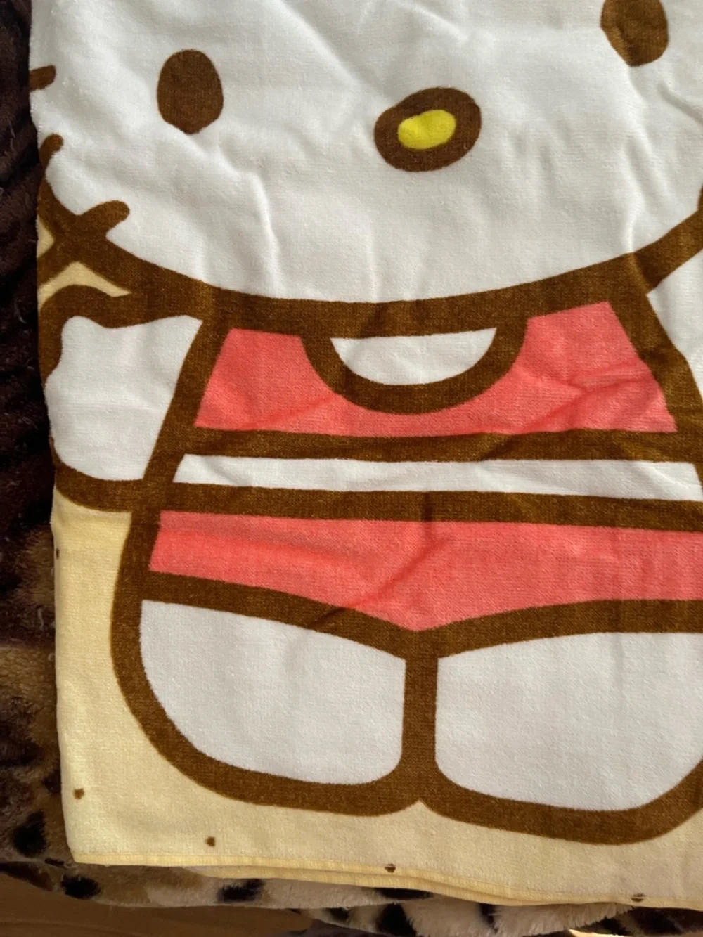 Hello Kitty Coral Pink & Aqua Beach Towel